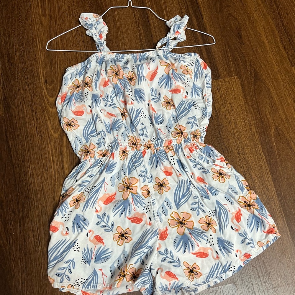 Tucker + Tate Blue and Orange Floral Kids Romper